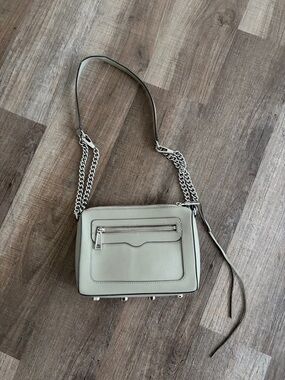 Rebecca Minkoff Light Beige Crossbody with Silver Chain Strap
